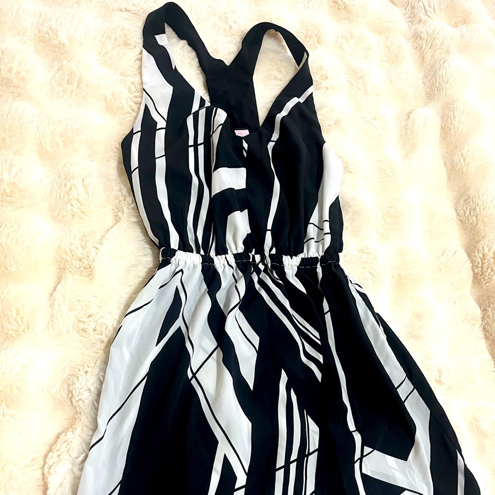 Black and White Striped Dress